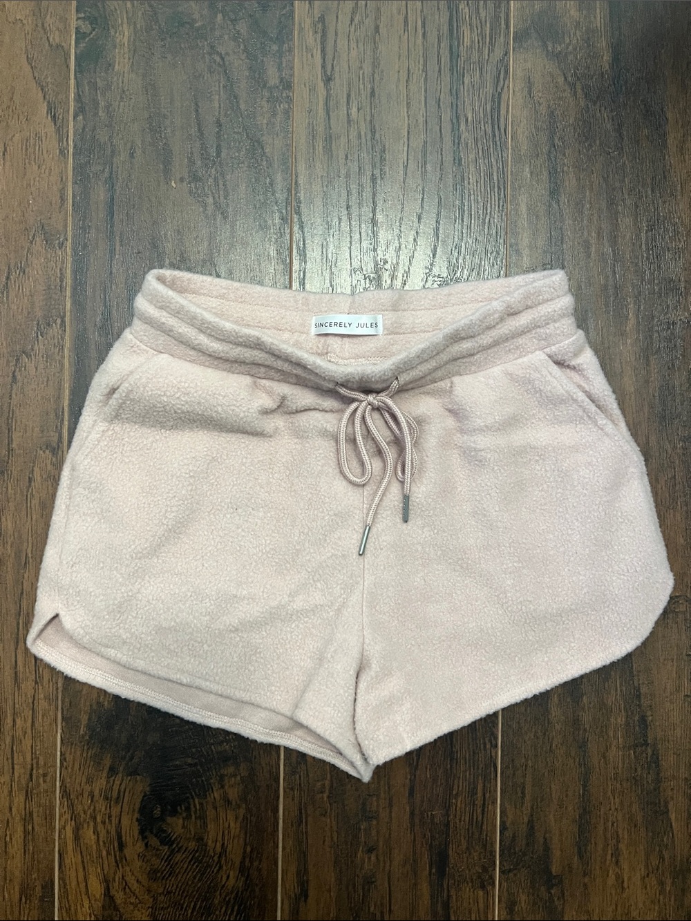 Sincerly Jules XS Soft Blush Pink Fleece Athletic Shorts
